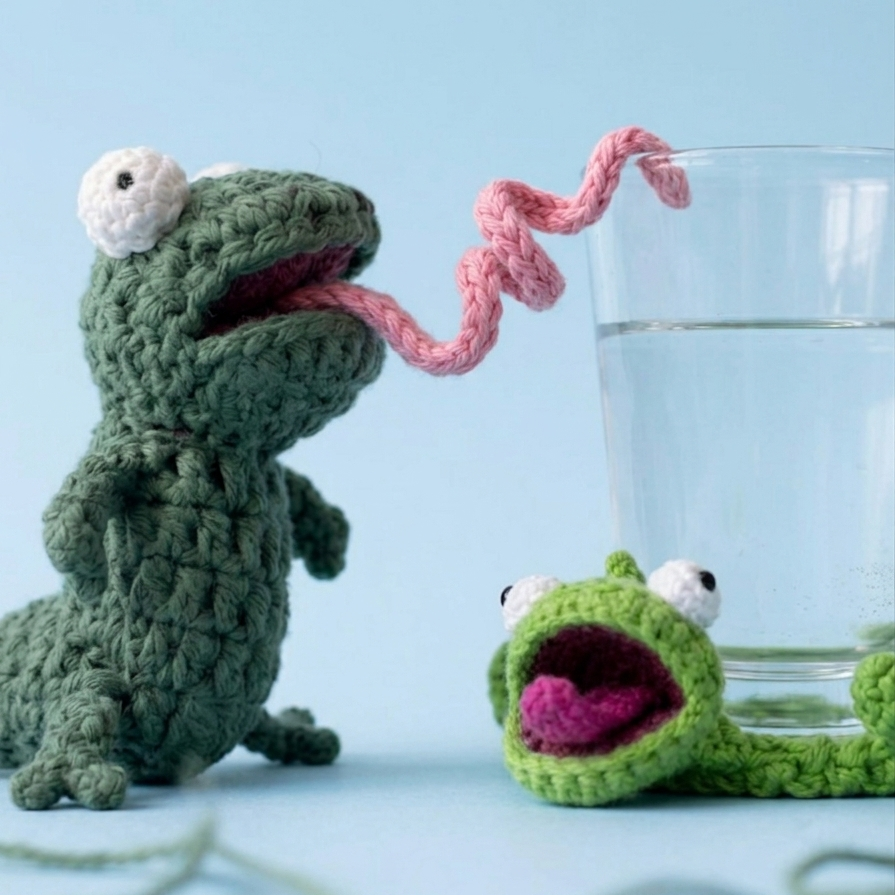 2in1 crochet lizard cup coaster and plush pattern