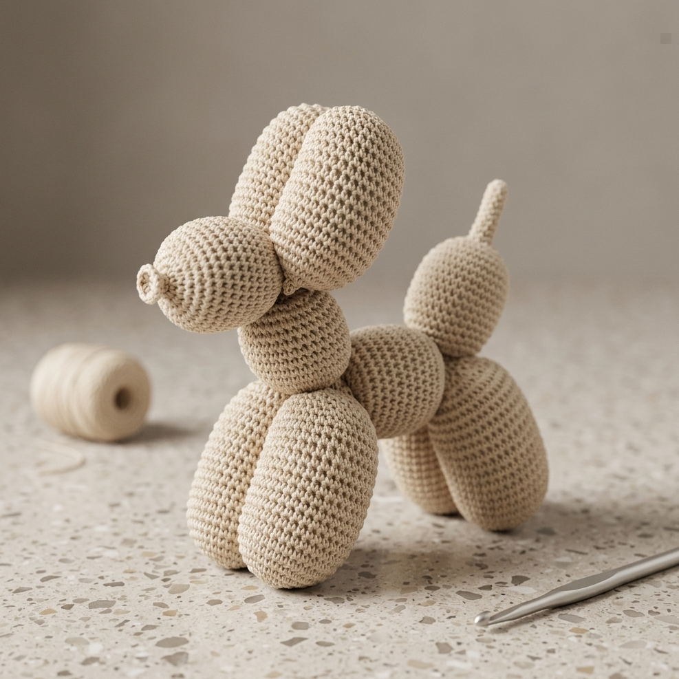 Balloon dog crochet pattern handmade amigurumi inspired by balloon animal art