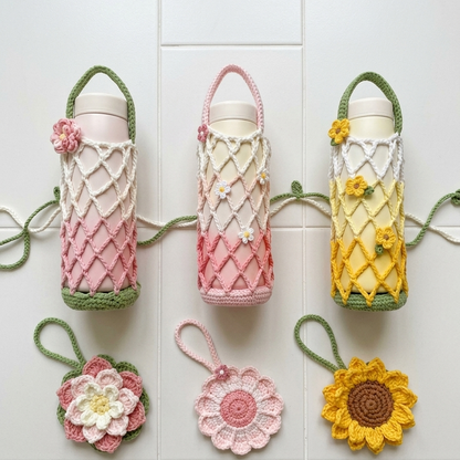 3 in 1 floral foldable mesh bag crochet pattern