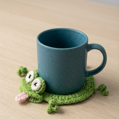 Handmade frog coaster crochet pattern PDF