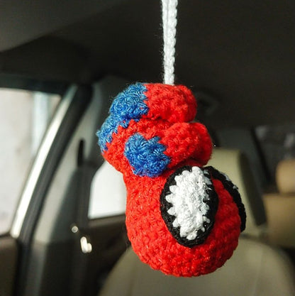 Spider-Man crochet car hanging ornament handmade amigurumi decor