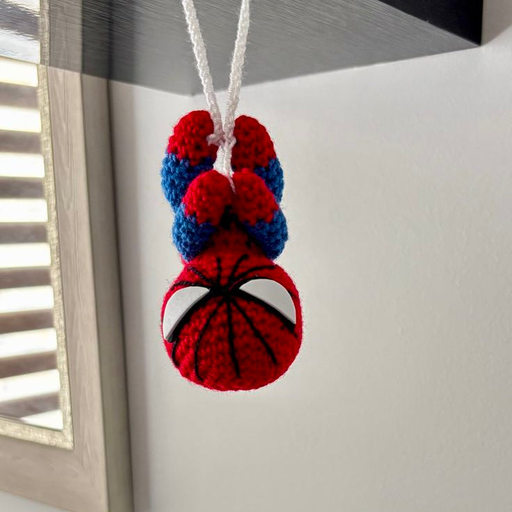 Spider-Man crochet plush hanging decor for car or room aesthetic